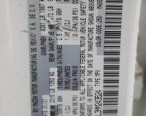 Білий Мазда CX-30, об'ємом двигуна 0 л та пробігом 25 тис. км за 3800 $, фото 12 на Automoto.ua