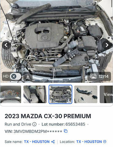 Белый Мазда CX-30, объемом двигателя 2.5 л и пробегом 34 тыс. км за 9500 $, фото 3 на Automoto.ua