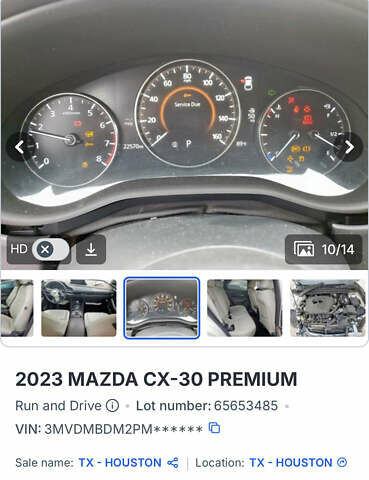 Белый Мазда CX-30, объемом двигателя 2.5 л и пробегом 34 тыс. км за 9500 $, фото 2 на Automoto.ua