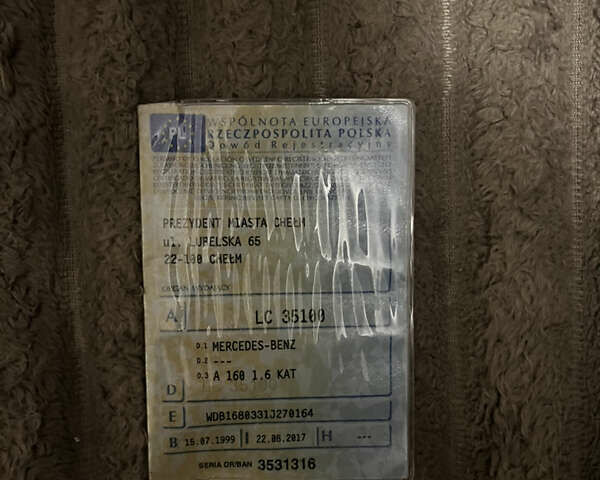 Синій Мерседес А клас, об'ємом двигуна 1.6 л та пробігом 228 тис. км за 1200 $, фото 20 на Automoto.ua