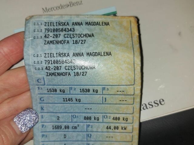 Синий Мерседес А класс, объемом двигателя 2 л и пробегом 300 тыс. км за 1600 $, фото 16 на Automoto.ua