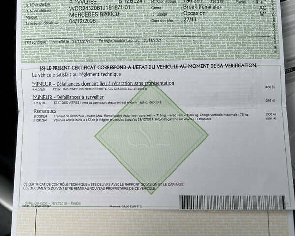 Сірий Мерседес Б-клас, об'ємом двигуна 2 л та пробігом 238 тис. км за 6700 $, фото 20 на Automoto.ua