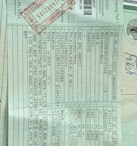 Белый Мерседес EQC, объемом двигателя 0 л и пробегом 80 тыс. км за 37000 $, фото 59 на Automoto.ua