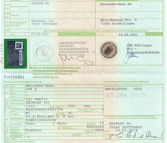 Серый Мерседес EQC, объемом двигателя 0 л и пробегом 8 тыс. км за 44356 $, фото 44 на Automoto.ua