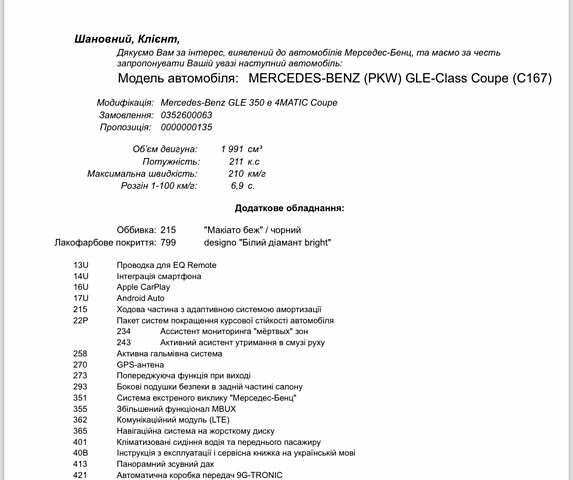 Білий Мерседес ГЛЕ-Клас, об'ємом двигуна 1.99 л та пробігом 28 тис. км за 95000 $, фото 2 на Automoto.ua