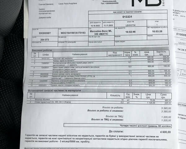 Черный Мерседес М-Класс, объемом двигателя 3.5 л и пробегом 264 тыс. км за 9810 $, фото 64 на Automoto.ua