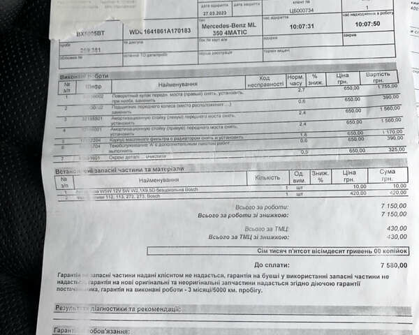 Черный Мерседес М-Класс, объемом двигателя 3.5 л и пробегом 264 тыс. км за 9810 $, фото 63 на Automoto.ua