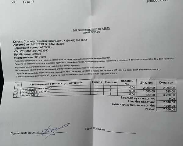 Черный Мерседес М-Класс, объемом двигателя 3.5 л и пробегом 225 тыс. км за 14000 $, фото 24 на Automoto.ua