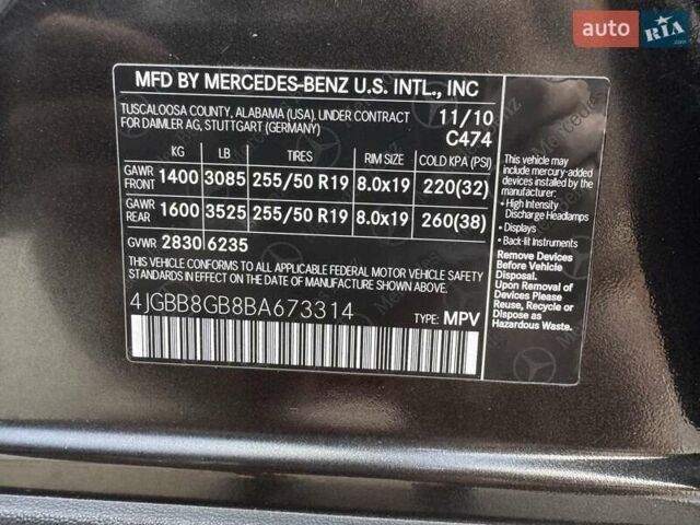 Черный Мерседес М-Класс, объемом двигателя 3.5 л и пробегом 172 тыс. км за 14000 $, фото 17 на Automoto.ua