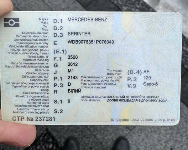 Білий Мерседес Sprinter, об'ємом двигуна 2.14 л та пробігом 481 тис. км за 33000 $, фото 25 на Automoto.ua