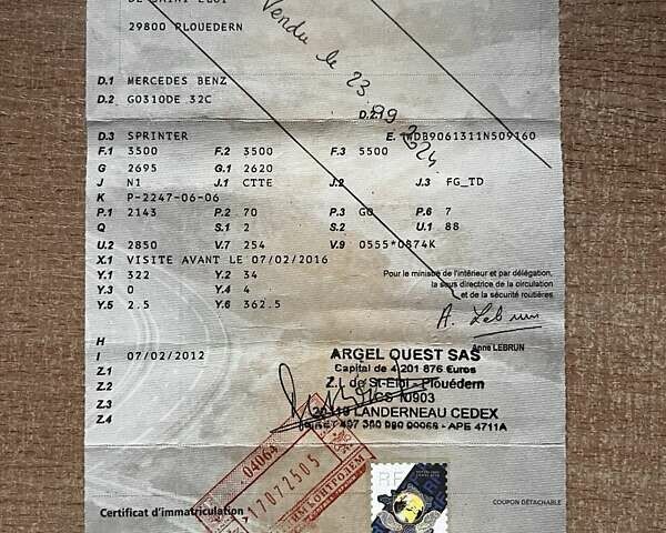 Белый Мерседес Sprinter, объемом двигателя 0 л и пробегом 305 тыс. км за 18900 $, фото 1 на Automoto.ua