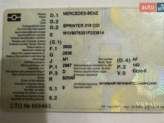 Білий Мерседес Sprinter, об'ємом двигуна 3 л та пробігом 190 тис. км за 19500 $, фото 24 на Automoto.ua