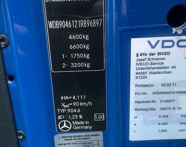 Синий Мерседес Sprinter, объемом двигателя 2.69 л и пробегом 343 тыс. км за 14500 $, фото 34 на Automoto.ua