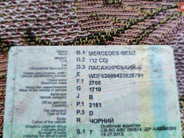 Черный Мерседес Вито, объемом двигателя 2.15 л и пробегом 289 тыс. км за 3800 $, фото 1 на Automoto.ua
