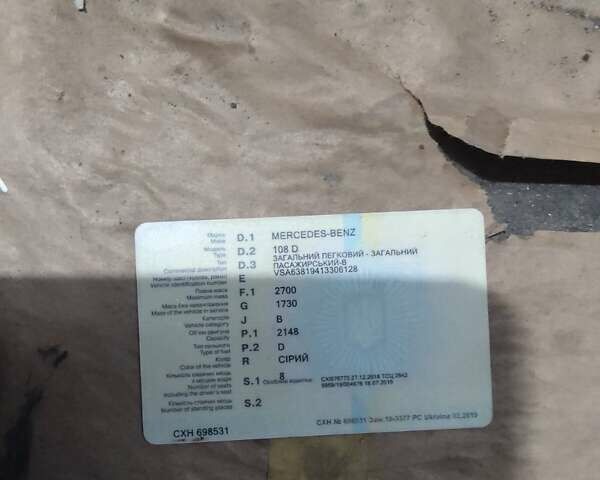 Серый Мерседес Вито, объемом двигателя 2.1 л и пробегом 200 тыс. км за 1800 $, фото 7 на Automoto.ua