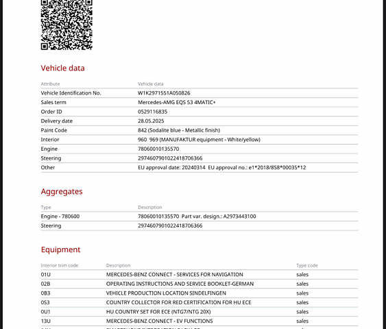 Синий Мерседес EQS, объемом двигателя 0 л и пробегом 10 тыс. км за 128290 $, фото 22 на Automoto.ua