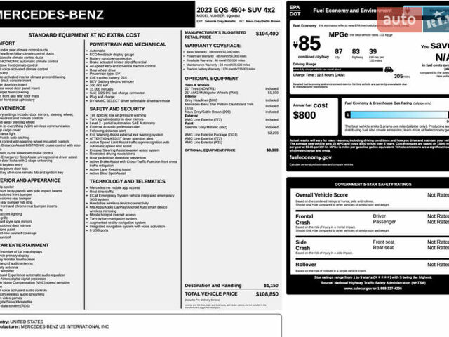 Серый Мерседес EQS SUV, объемом двигателя 0 л и пробегом 31 тыс. км за 57999 $, фото 70 на Automoto.ua