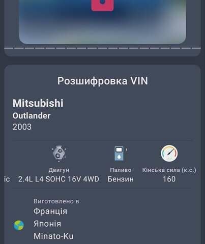 Синий Мицубиси Аутлендер, объемом двигателя 2.38 л и пробегом 250 тыс. км за 6350 $, фото 2 на Automoto.ua