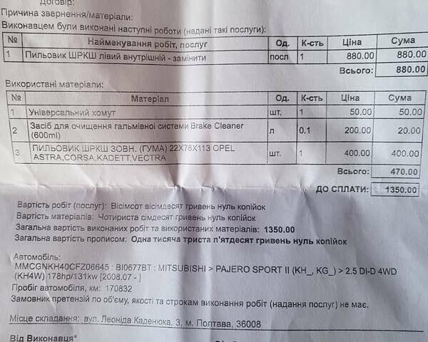 Коричневый Мицубиси Паджеро Спорт, объемом двигателя 2.48 л и пробегом 173 тыс. км за 17500 $, фото 13 на Automoto.ua