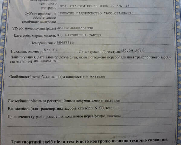 Белый Мицубиси Fuso Canter, объемом двигателя 2.48 л и пробегом 1000 тыс. км за 4200 $, фото 13 на Automoto.ua