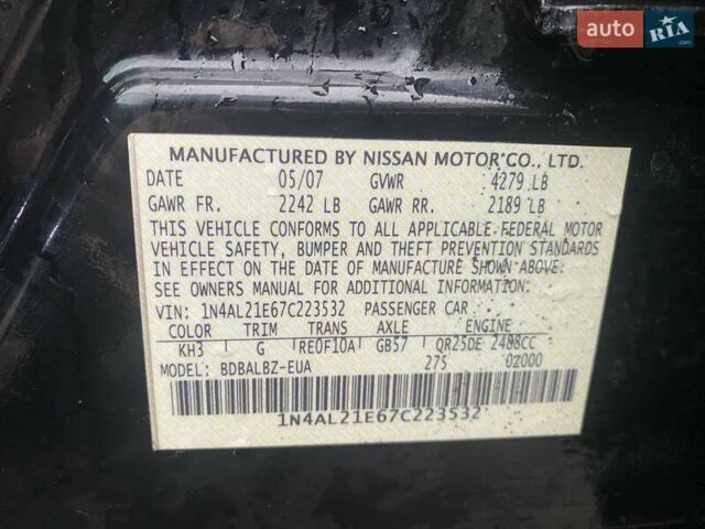 Серый Ниссан Альтима, объемом двигателя 2.49 л и пробегом 240 тыс. км за 4500 $, фото 58 на Automoto.ua