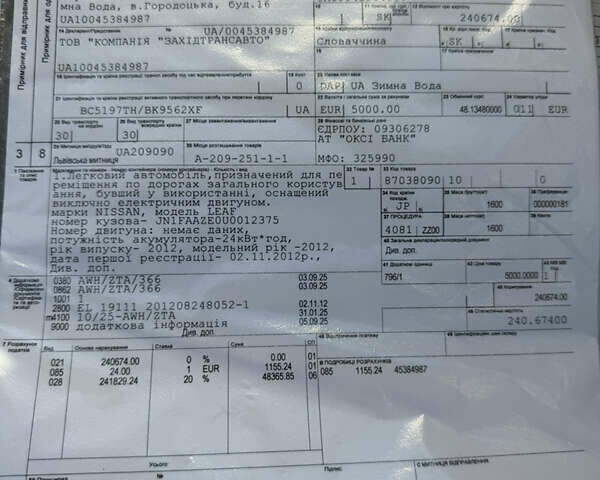 Білий Ніссан Ліф, об'ємом двигуна 0 л та пробігом 133 тис. км за 4500 $, фото 25 на Automoto.ua