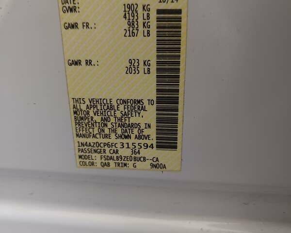 Белый Ниссан Лиф, объемом двигателя 0 л и пробегом 206 тыс. км за 9000 $, фото 3 на Automoto.ua