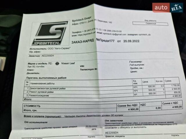 Белый Ниссан Лиф, объемом двигателя 0 л и пробегом 90 тыс. км за 7500 $, фото 30 на Automoto.ua