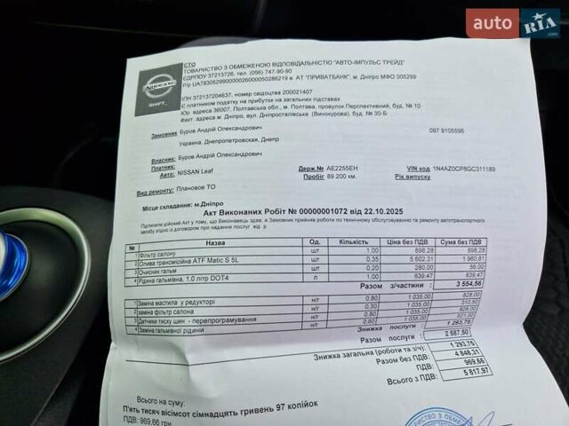 Белый Ниссан Лиф, объемом двигателя 0 л и пробегом 90 тыс. км за 7500 $, фото 32 на Automoto.ua