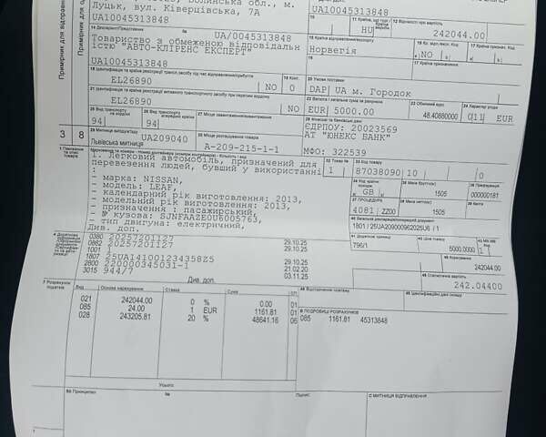 Черный Ниссан Лиф, объемом двигателя 0 л и пробегом 100 тыс. км за 6350 $, фото 27 на Automoto.ua