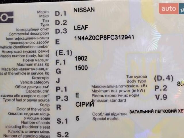 Серый Ниссан Лиф, объемом двигателя 0 л и пробегом 160 тыс. км за 6000 $, фото 17 на Automoto.ua