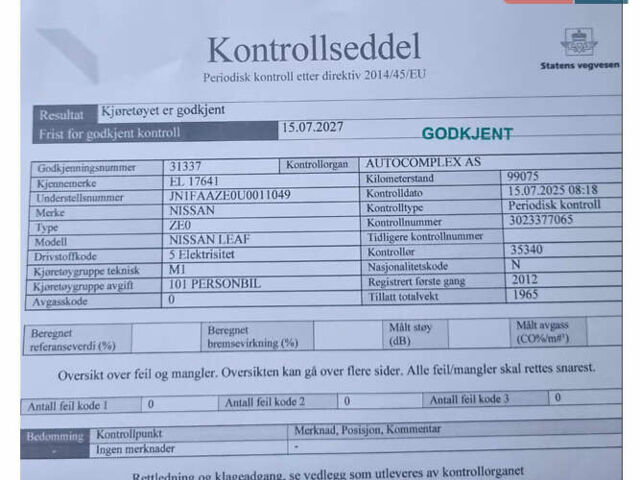 Синий Ниссан Лиф, объемом двигателя 0 л и пробегом 100 тыс. км за 4500 $, фото 17 на Automoto.ua