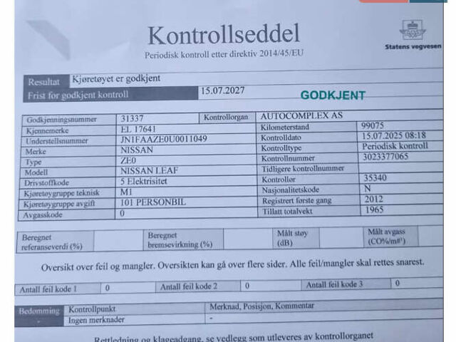 Синий Ниссан Лиф, объемом двигателя 0 л и пробегом 100 тыс. км за 3600 $, фото 22 на Automoto.ua