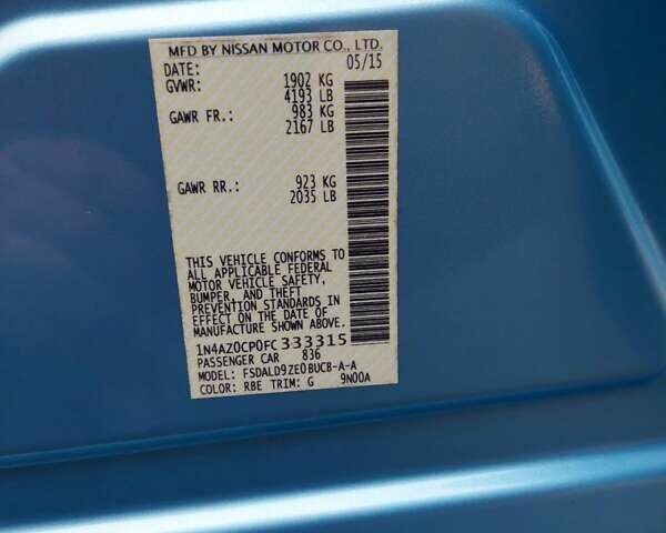 Синий Ниссан Лиф, объемом двигателя 0 л и пробегом 72 тыс. км за 6300 $, фото 15 на Automoto.ua