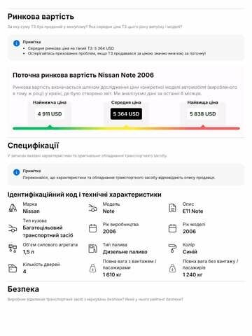 Синий Ниссан Ноут, объемом двигателя 1.46 л и пробегом 370 тыс. км за 5200 $, фото 18 на Automoto.ua
