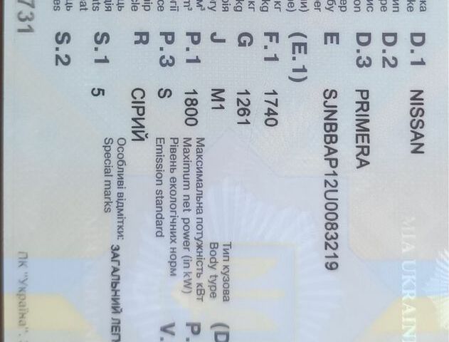 Сірий Ніссан Прімера, об'ємом двигуна 1.8 л та пробігом 346 тис. км за 2500 $, фото 1 на Automoto.ua