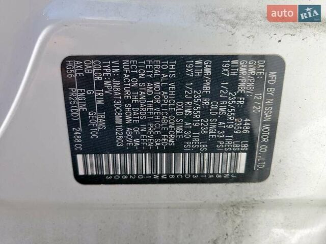 Белый Ниссан Rogue, объемом двигателя 2.49 л и пробегом 171 тыс. км за 6600 $, фото 12 на Automoto.ua