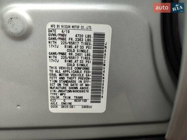 Сірий Ніссан Rogue, об'ємом двигуна 2.49 л та пробігом 15 тис. км за 18300 $, фото 24 на Automoto.ua