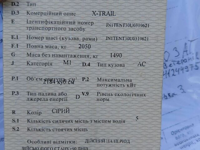 Сірий Ніссан ІксТрейл, об'ємом двигуна 2.2 л та пробігом 2 тис. км за 3399 $, фото 10 на Automoto.ua