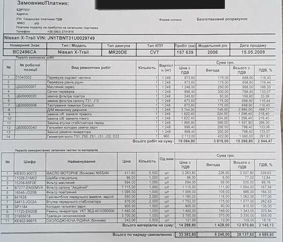 Серый Ниссан ИксТрейл, объемом двигателя 2 л и пробегом 158 тыс. км за 10500 $, фото 14 на Automoto.ua