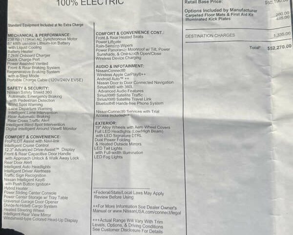 Сірий Ніссан Ariya, об'ємом двигуна 0 л та пробігом 21 тис. км за 29800 $, фото 49 на Automoto.ua