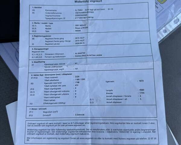 Білий Ніссан e-NV200, об'ємом двигуна 0 л та пробігом 161 тис. км за 9000 $, фото 39 на Automoto.ua