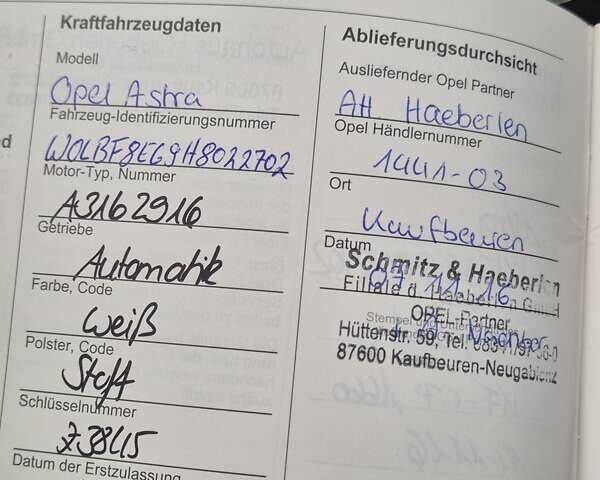 Білий Опель Астра, об'ємом двигуна 1.6 л та пробігом 182 тис. км за 12799 $, фото 57 на Automoto.ua