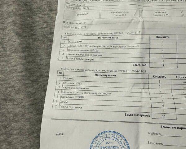 Опель Астра 2011 в Запорожье на Automoto.ua Серый Опель Астра, объемом двигателя 1.25 л и пробегом 289 тыс. км за 5400 $, фото 13 на Automoto.ua