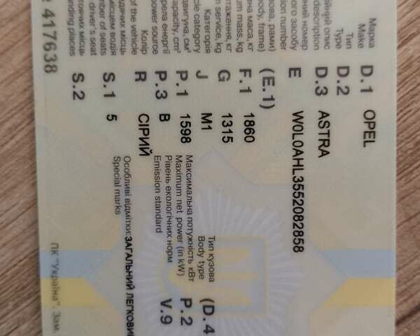 Серый Опель Астра, объемом двигателя 1.6 л и пробегом 216 тыс. км за 2700 $, фото 9 на Automoto.ua