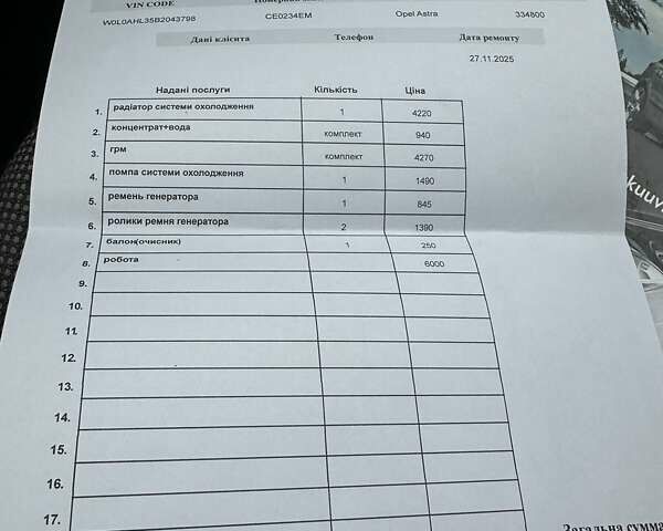 Серый Опель Астра, объемом двигателя 1.69 л и пробегом 336 тыс. км за 6600 $, фото 34 на Automoto.ua