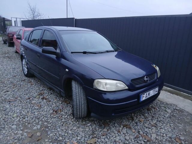 Синий Опель Астра, объемом двигателя 1.6 л и пробегом 280 тыс. км за 950 $, фото 1 на Automoto.ua