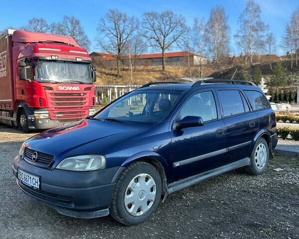 Синий Опель Астра, объемом двигателя 2 л и пробегом 395 тыс. км за 1600 $, фото 1 на Automoto.ua