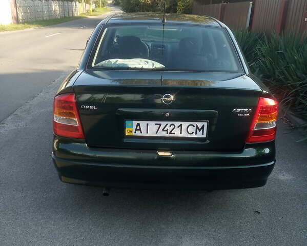 Зеленый Опель Астра, объемом двигателя 1.6 л и пробегом 269 тыс. км за 4600 $, фото 2 на Automoto.ua