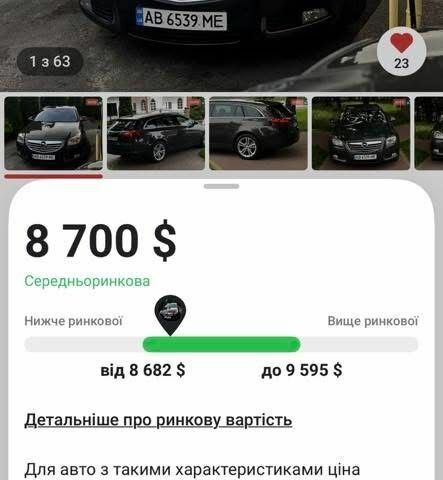 Сірий Опель Інсігнія, об'ємом двигуна 2 л та пробігом 216 тис. км за 8700 $, фото 1 на Automoto.ua